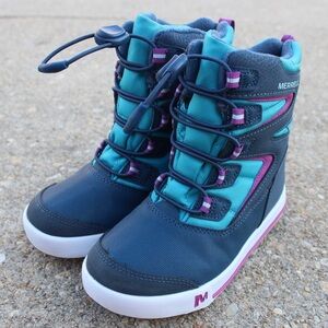 Girls Merrell Snow Bank 3.0 Waterproof Boots in Blue Sz 13M